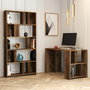 Hanah Home Lima - Walnut Mesa de estudio y estantería